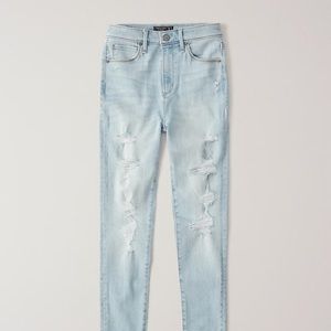ABERCROMBIE AND FITCH HIGH WAISTED RIPPED JEANS